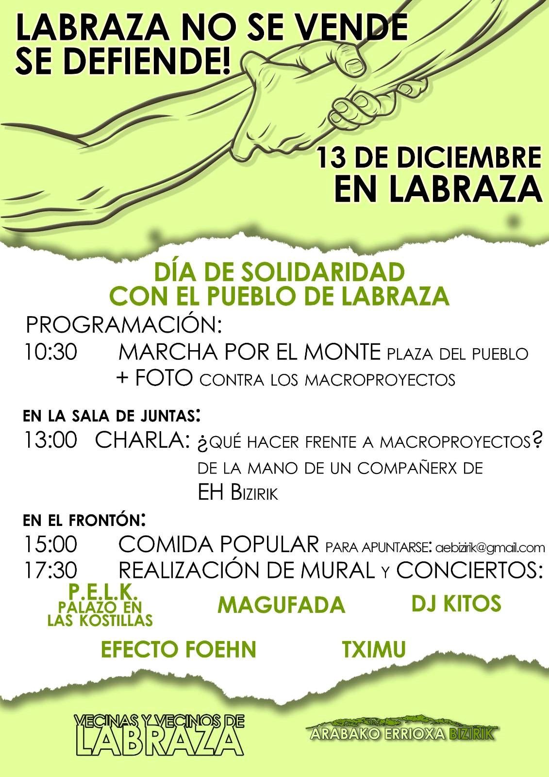 📌’Labraza planta cara al parque eólico con una gran fiesta de resistencia este sábado 13 de diciembre’