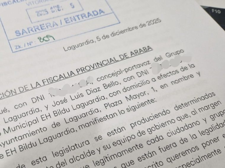📌’EH Bildu denuncia ante la fiscalía al alcalde de Laguardia por falsedad documental y de contratar a escondidas’